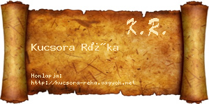 Kucsora Réka névjegykártya