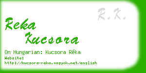 reka kucsora business card